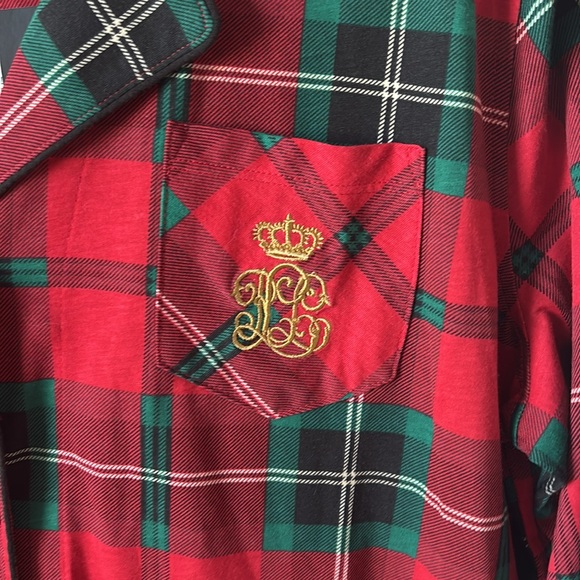 Ralph Lauren Plaid Herringbone Twill Sleep Shirt in L - Picture 6 of 10